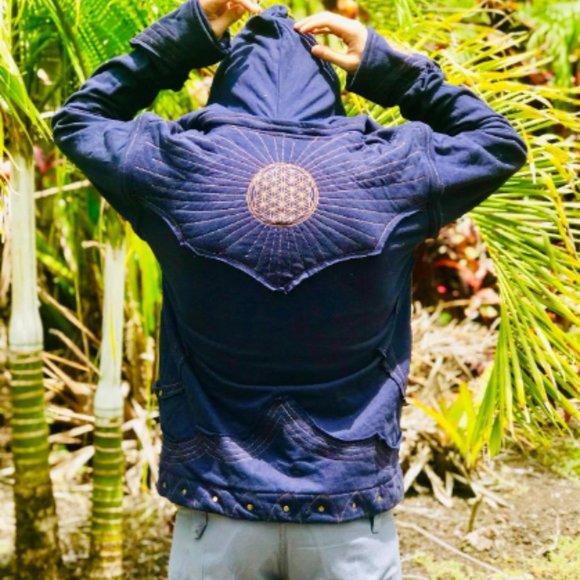 Men's Embroidered Flower of Life Jacket - Picture 2 of 4